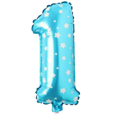 1- RAKAM 16 İNC MAVİ RENK BALON 36 CM