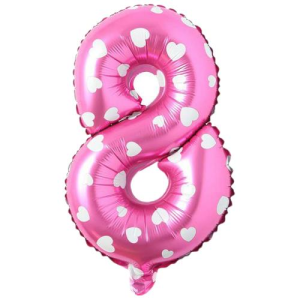 8- RAKAM 16 İNC PEMBE RENK BALON 36 CM