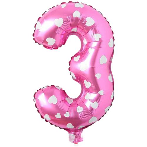 3- RAKAM 16 İNC PEMBE RENK BALON 36 CM