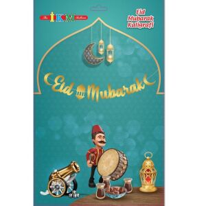 İKM EID MUBARAK KALİGRAFİ UZAR YAZI