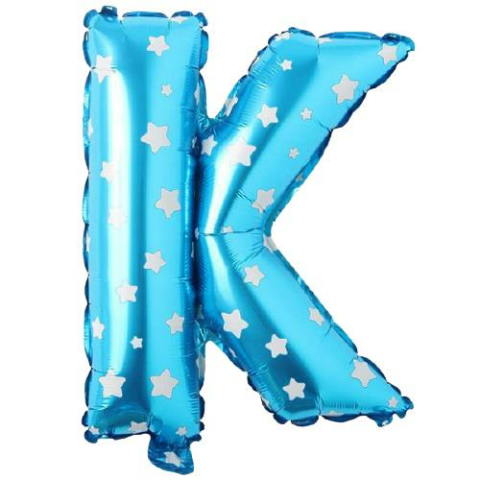 K- HARF 16 İNC MAVİ RENK BALON 36 CM