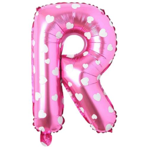 R- HARF 16 İNC PEMBE RENK BALON 36 CM