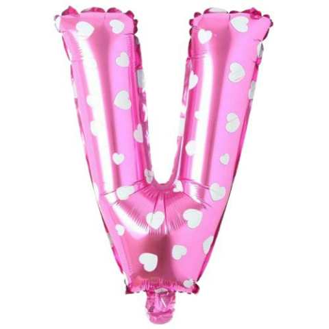V- HARF 16 İNC PEMBE RENK BALON 36 CM