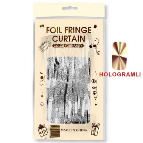 İTHAL METALİZE HOLOGRAM GÜMÜŞ MASA ETEĞİ 70*300cm