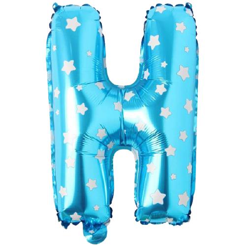 H- HARF 16 İNC MAVİ RENK BALON 36 CM