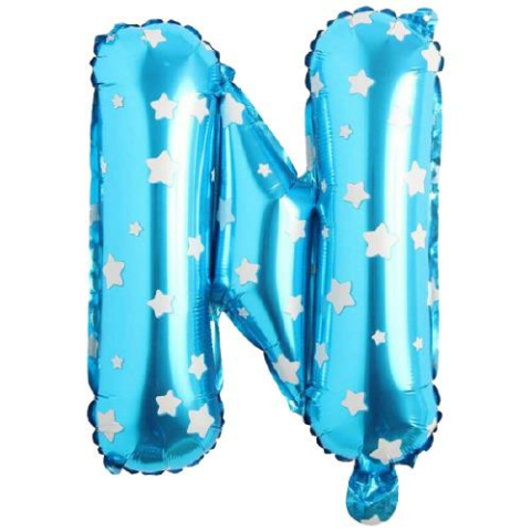 N- HARF 16 İNC MAVİ RENK BALON 36 CM