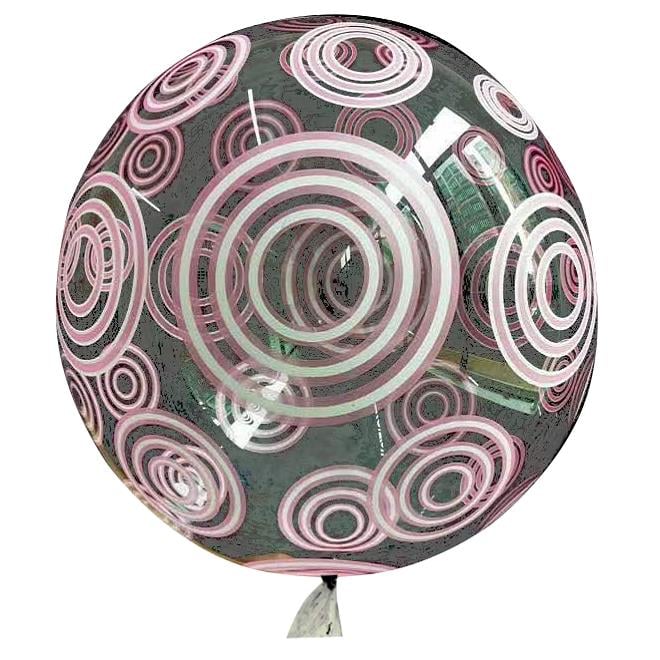 20 İNÇ YUVARLAK ÇİZGİLER BASKILI ŞEFFAF BOBO BALON