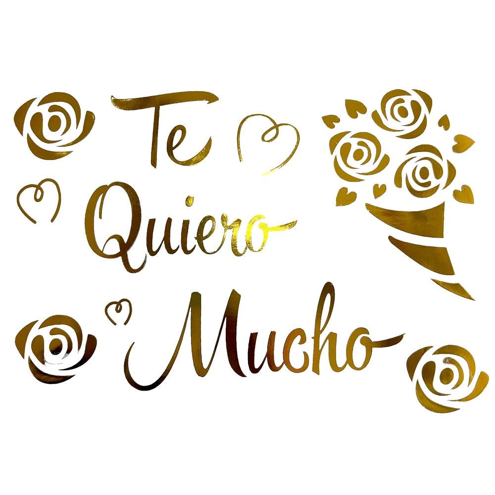 TE QUIERO MCHO AMOR GOLD YAPIŞKANLI BALON STİCKER