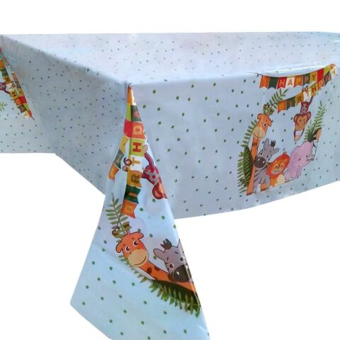 PLASTİK SAFARİ BASKILI MASA ÖRTÜSÜ 120*180cm