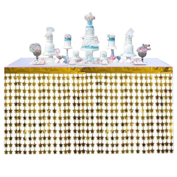 METALİZE YILDIZ GOLD MASA ETEĞİ 70*300cm