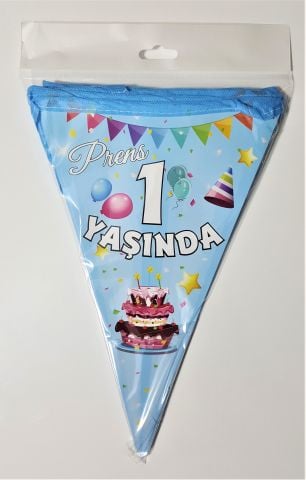 1 YAŞ MAVİ ÜÇGEN FLAMA