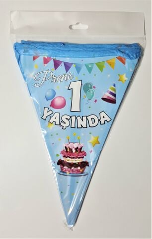 1 YAŞ MAVİ ÜÇGEN FLAMA