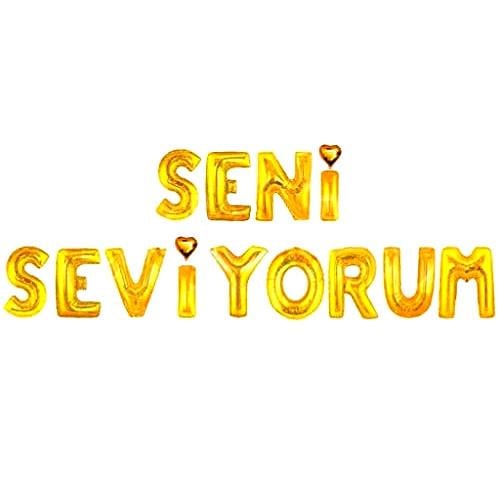 SENİ SEVİYORUM GOLD SET BALON