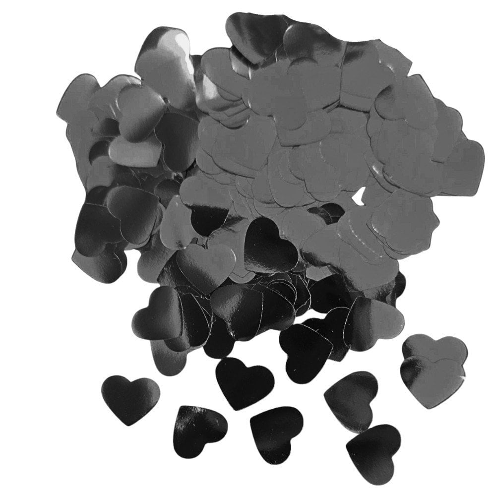 METALİZE BALON İÇİ KALP SİYAH PUL