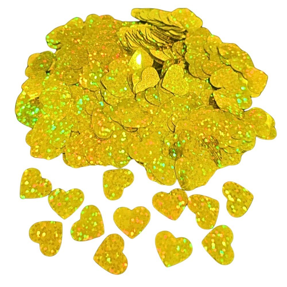 METALİZE BALON İÇİ KALP HOLOGRAM GOLD PUL