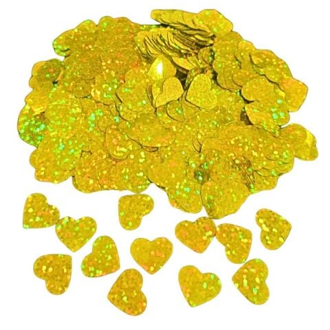 METALİZE BALON İÇİ KALP HOLOGRAM GOLD PUL