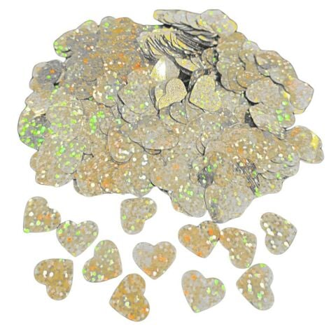 METALİZE BALON İÇİ KALP HOLOGRAM GÜMÜŞ PUL