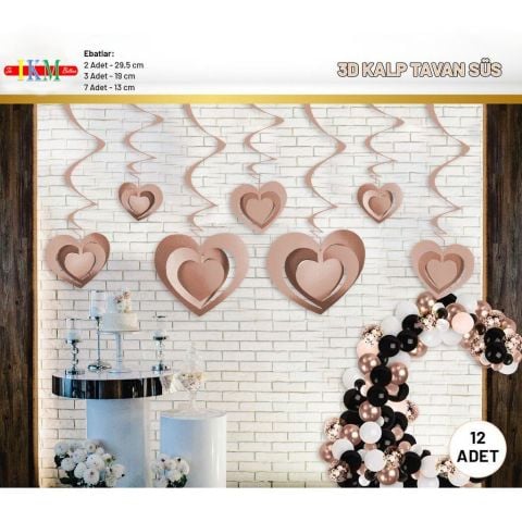 3D ROSEGOLD KALP TAVAN SÜSÜ