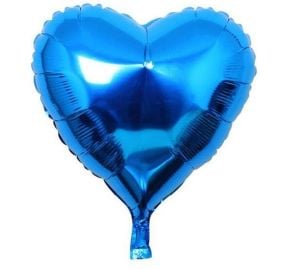 18 İNC KALP MAVİ RENK FOLYO BALON