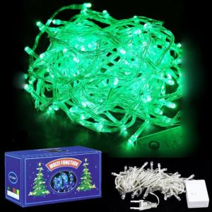 10 MT 220V FİŞLİ 8 FONKSİYONLU SİLİKON YEŞİL 100 AMPUL LED