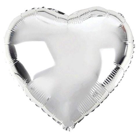 24 İNC KALP GÜMÜŞ RENK FOLYO BALON