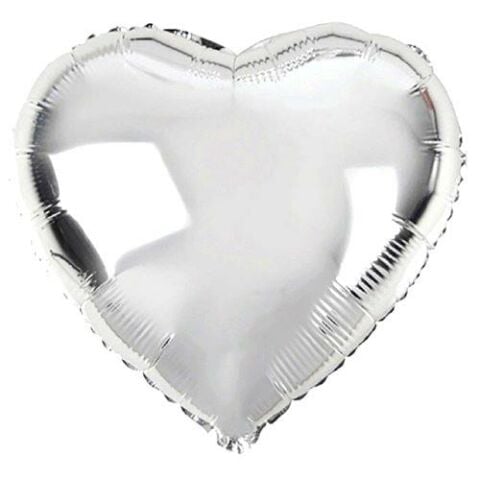 24 İNC KALP GÜMÜŞ RENK FOLYO BALON