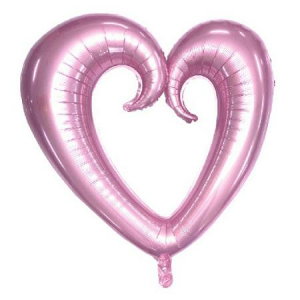 ORTASI BOŞ KALP PEMBE FOLYO BALON 100 CM