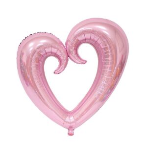 ORTASI BOŞ KALP PEMBE FOLYO BALON 100 CM