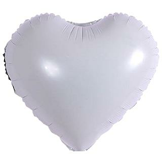 18 İNC KALP BEYAZ RENK FOLYO BALON