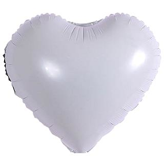 18 İNC KALP BEYAZ RENK FOLYO BALON
