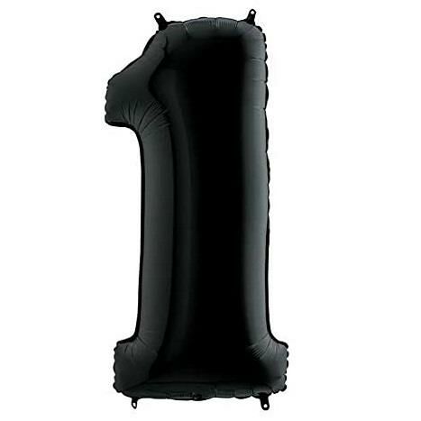 1- RAKAM 40 İNC SİYAH RENK BALON 100 CM