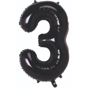 3- RAKAM 40 İNC SİYAH RENK BALON 100 CM