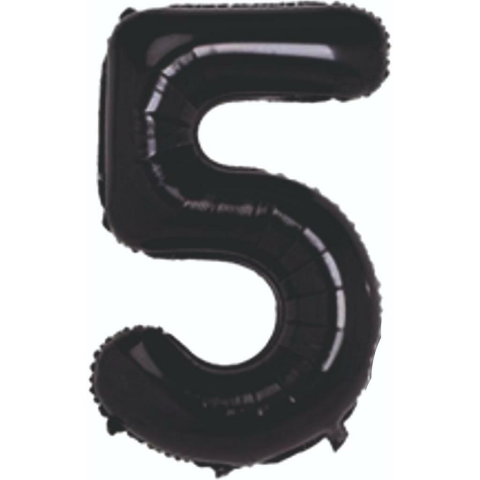 5- RAKAM 40 İNC SİYAH RENK BALON 100 CM