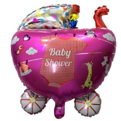 BEBEK ARABASI PEMBE RENK FOLYO BALON