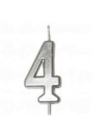 KÜÇÜK BOY 4 RAKAM GÜMÜŞ MUM 8CM PK:100 KL:1000