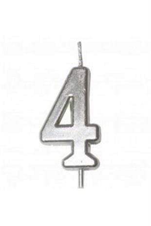 KÜÇÜK BOY 4 RAKAM GÜMÜŞ MUM 8CM PK:100 KL:1000