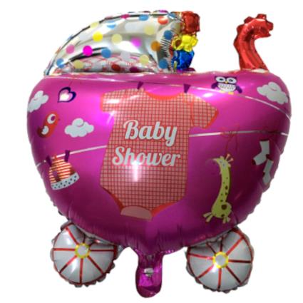 BEBEK ARABASI PEMBE RENK FOLYO BALON