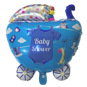 BEBEK ARABASI MAVİ RENK FOLYO BALON