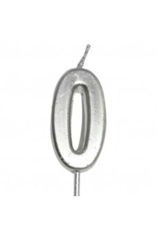 KÜÇÜK BOY 0 RAKAM GÜMÜŞ MUM 8CM PK:100 KL:1000