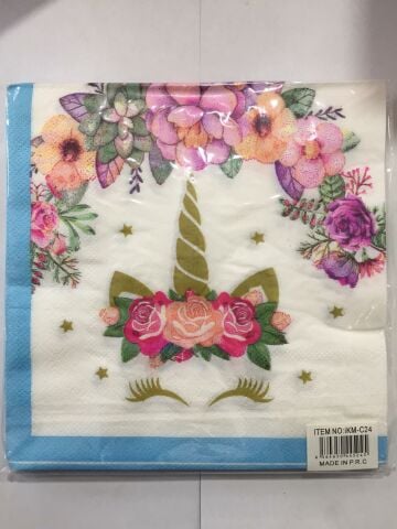 20 Lİ BOYNUZLU ONİCORN MAVİ PEÇETE