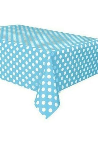 PLASTİK PUANLI MAVİ MASA ÖRTÜSÜ 120*180cm