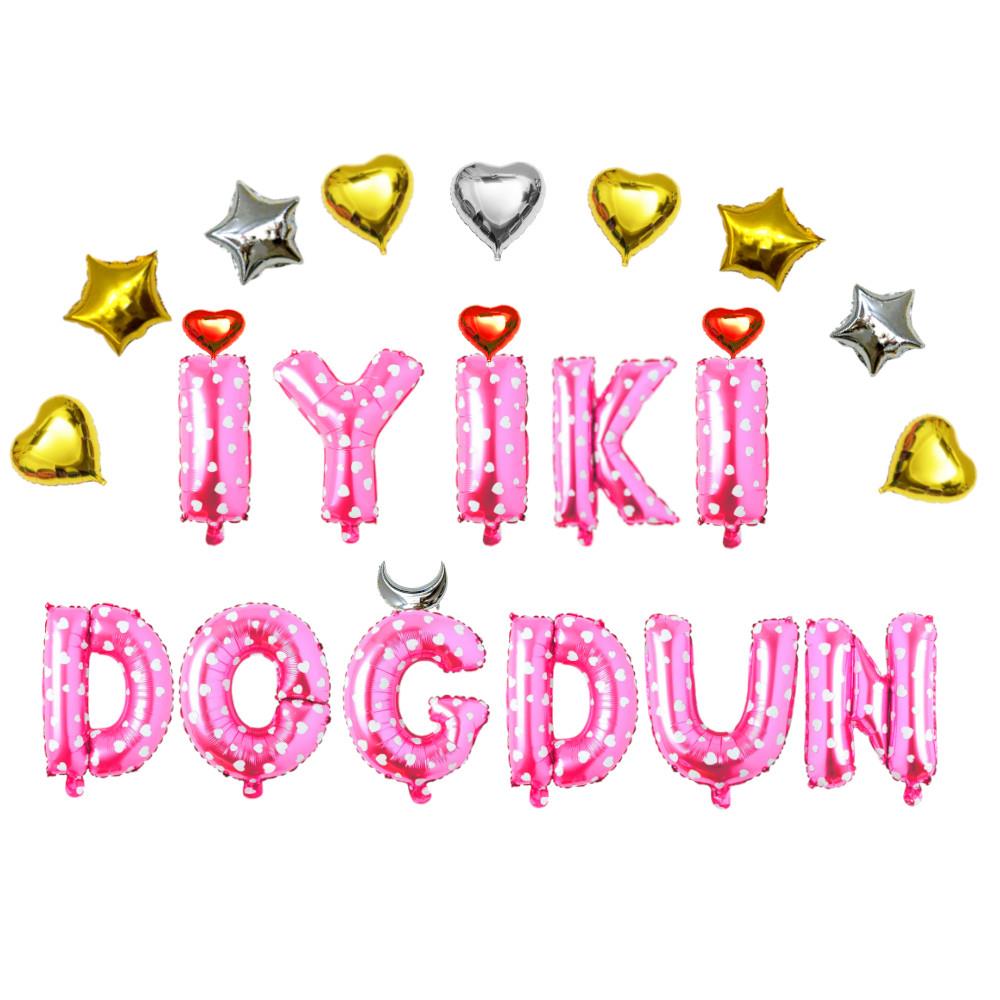 KALPLİ İYİKİ DOĞDUN PEMBE SET BALON