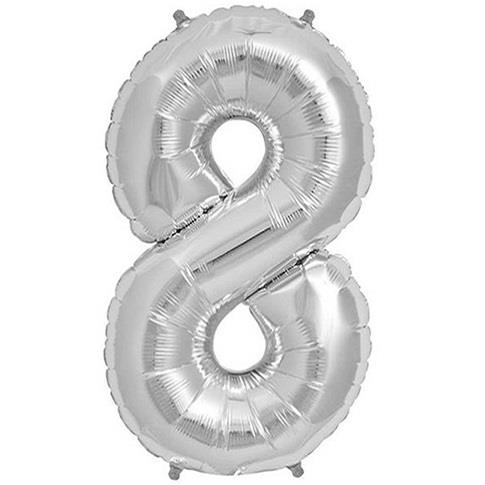 8- RAKAM 32 İNC GÜMÜŞ RENK BALON 76 CM