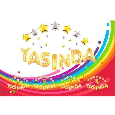 YILDIZLI YAŞINDA GOLD SET BALON