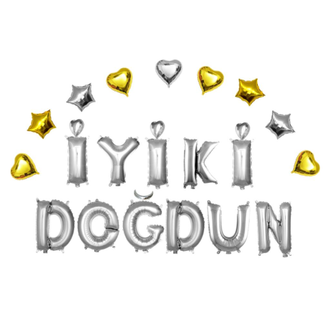 KALPLİ İYİKİ DOĞDUN GÜMÜŞ SET BALON