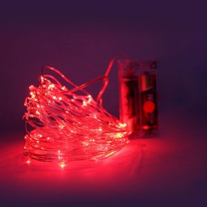 2 PİLLİ 3 MT KIRMIZI RENK TEL LED
