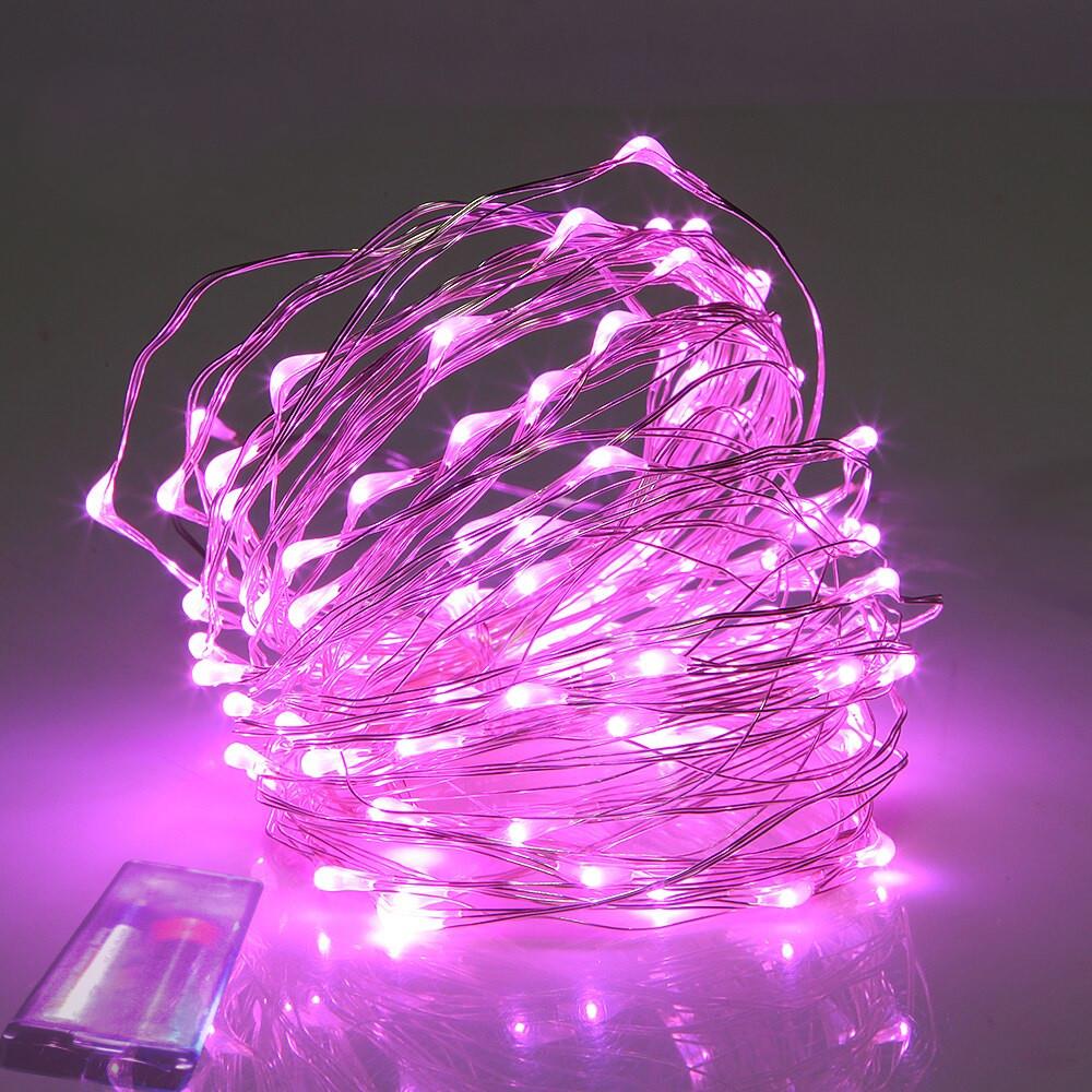 2 PİLLİ 3 MT PEMBE RENK TEL 30 AMPUL LED