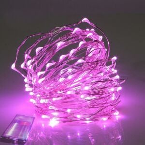 2 PİLLİ 3 MT PEMBE RENK TEL 30 AMPUL LED