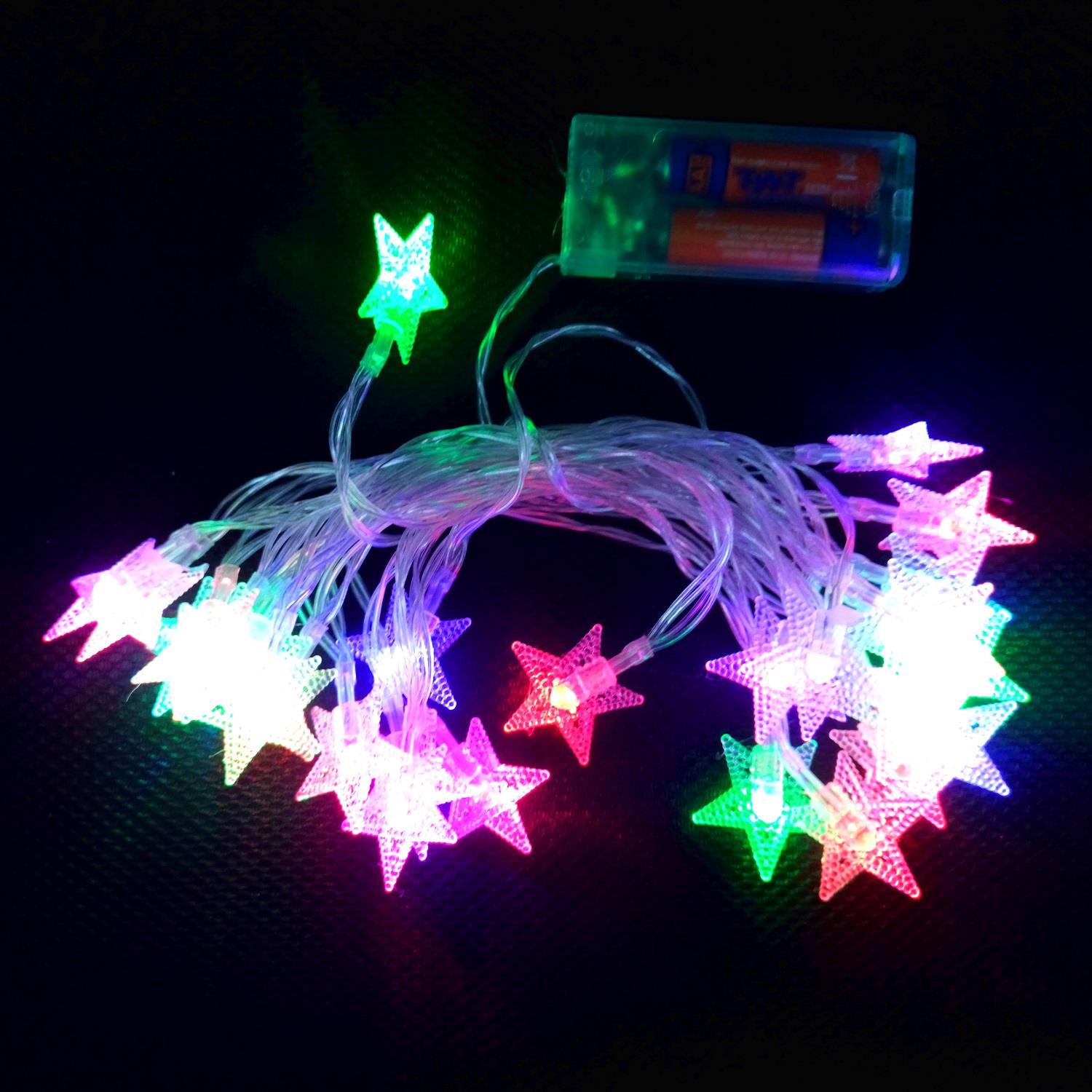2 PİLLİ YILDIZ FİGÜRLÜ FONKSİYONLU RGB 28 AMPUL LED