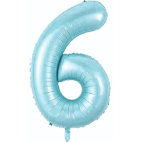 6- RAKAM 34 İNC MAVİ RENK BALON 76 CM